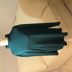 Chico's Tunic Shirt Dark Green with Mock Turtle Neck